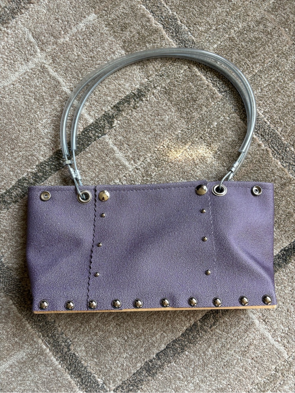 Hardwear by Renee industrial-chic handbag Lavender Purple Runway Purse wood